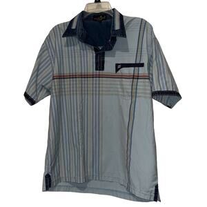 Kevin Ninan Mens M Blue Polo Shirt Casual Fit Size 40 Medium